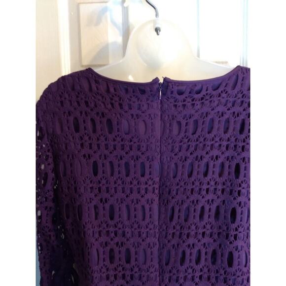 R&K Dress Purple Crocheted Ribbon Bell Sleeves Sz 10 Boho Fairy Festival - Picture 5 of 9